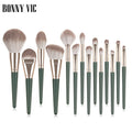 Beauty tool portable 14 makeup brush set soft fiber hair makeup brush loose powder foundation blush eye shadow brush