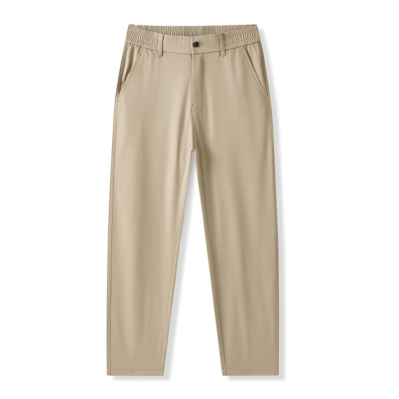 Slim Fit Ice Silk Casual Trousers for Men