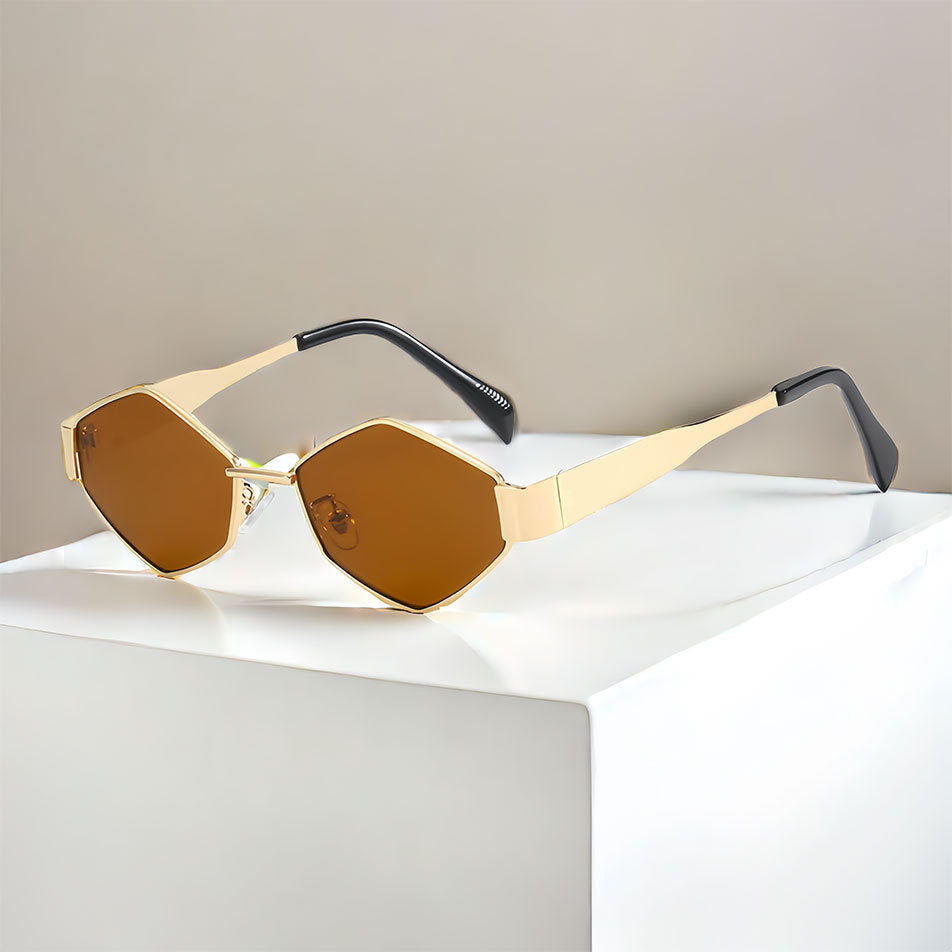 Polygonal sunglasses ultra light sunshade mirror