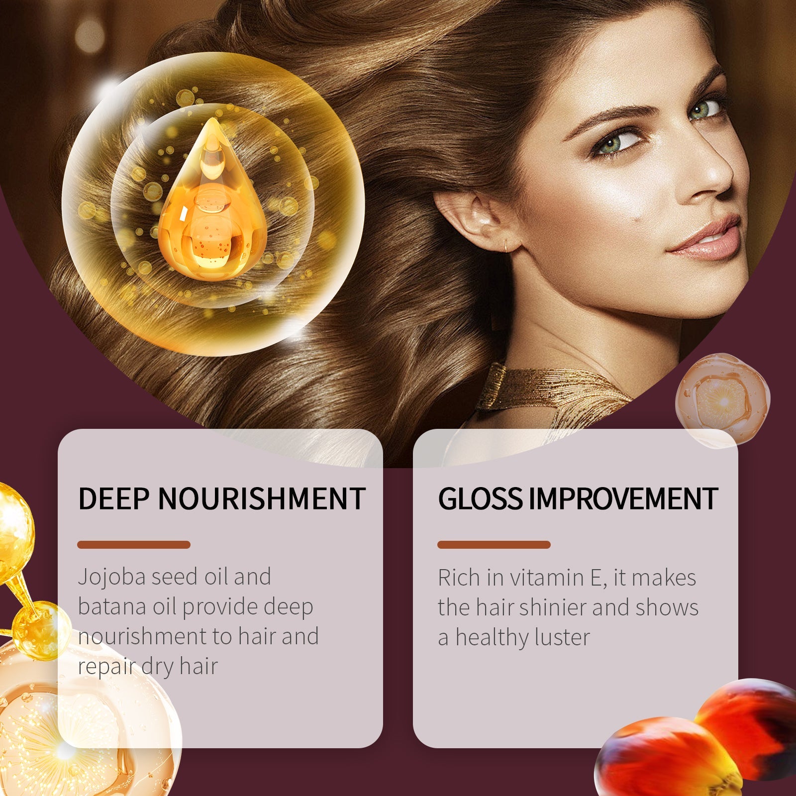 Batana Hair Oil Hair Care Improve Dry Hair, Smooth And Glossy Hair Essence Oil