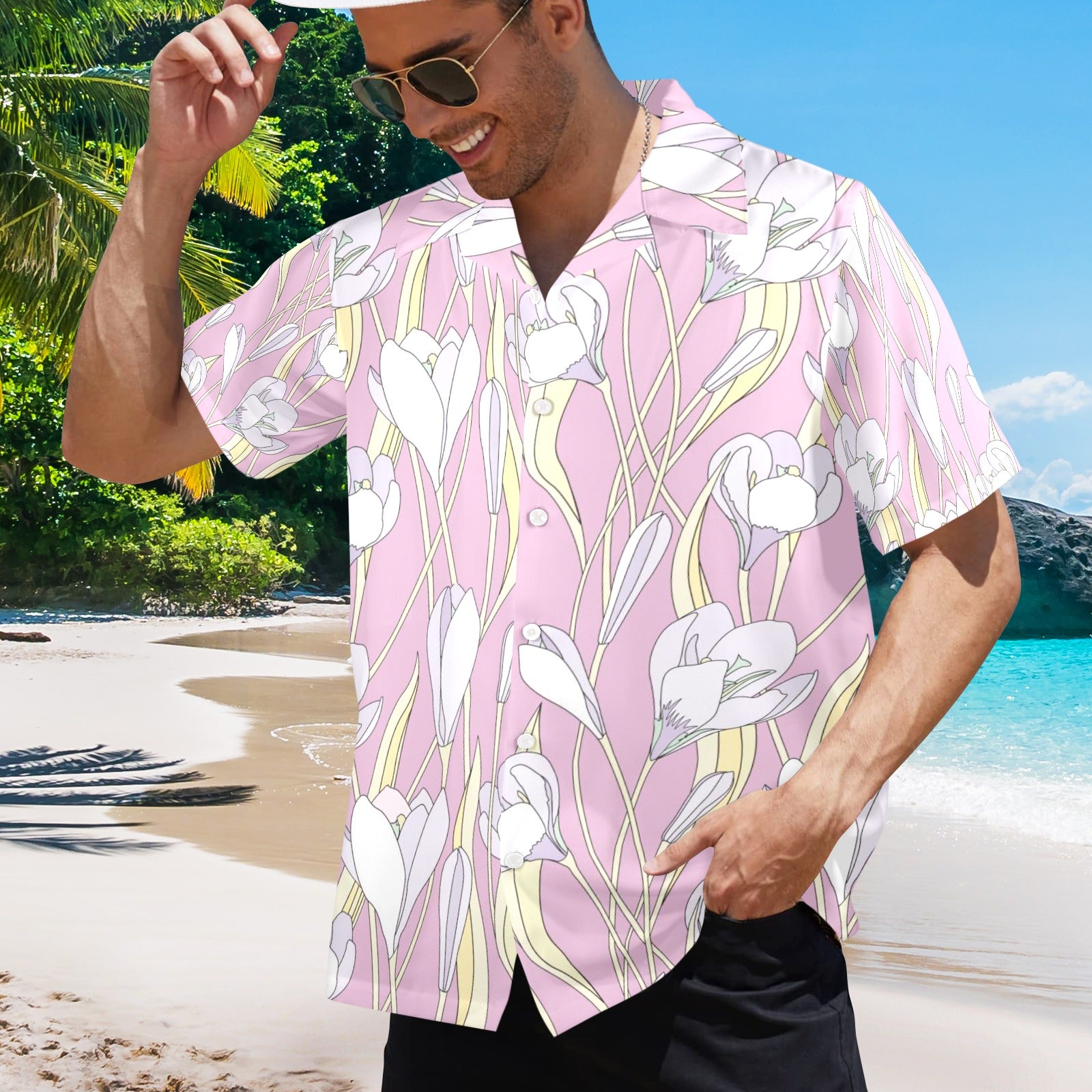 Men's All Over Print Hawaiian Shirt Made In USA Ships to USA Only