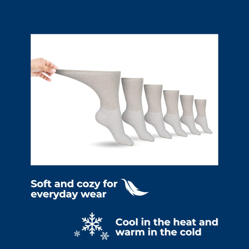 Men's Cotton Diabetic Crew Socks (Assorted) - Andersen Mercantile