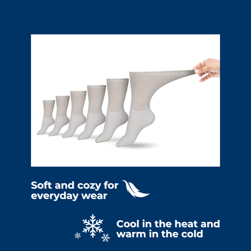 Women's Cotton Diabetic Crew Socks (6 Pair) - Andersen Mercantile