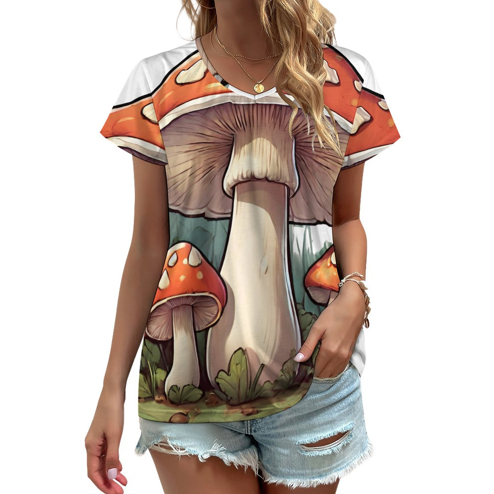 V-neck short sleeve T-shirt