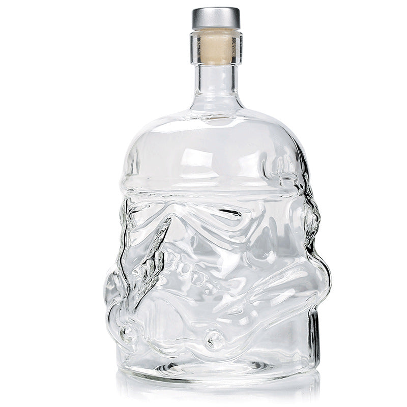 High borosilicate heat-resistant and cold resistant glass wine bottle Star Wars White Soldier glass wine bottle creative decanter liquor dispenser