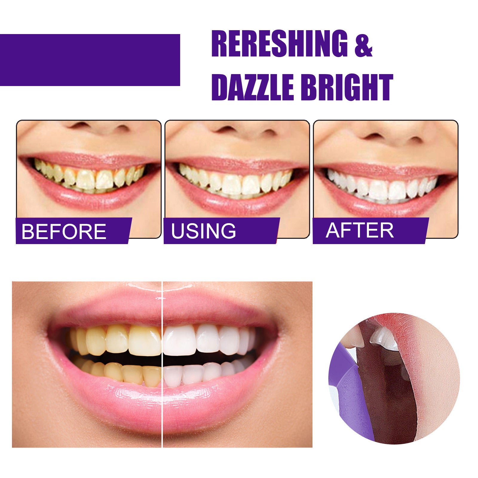v34 Brightening Tooth Toothpaste, Whiten Teeth Correct Yellow Teeth Clean Stains Mouth Cleaning Toothpaste
