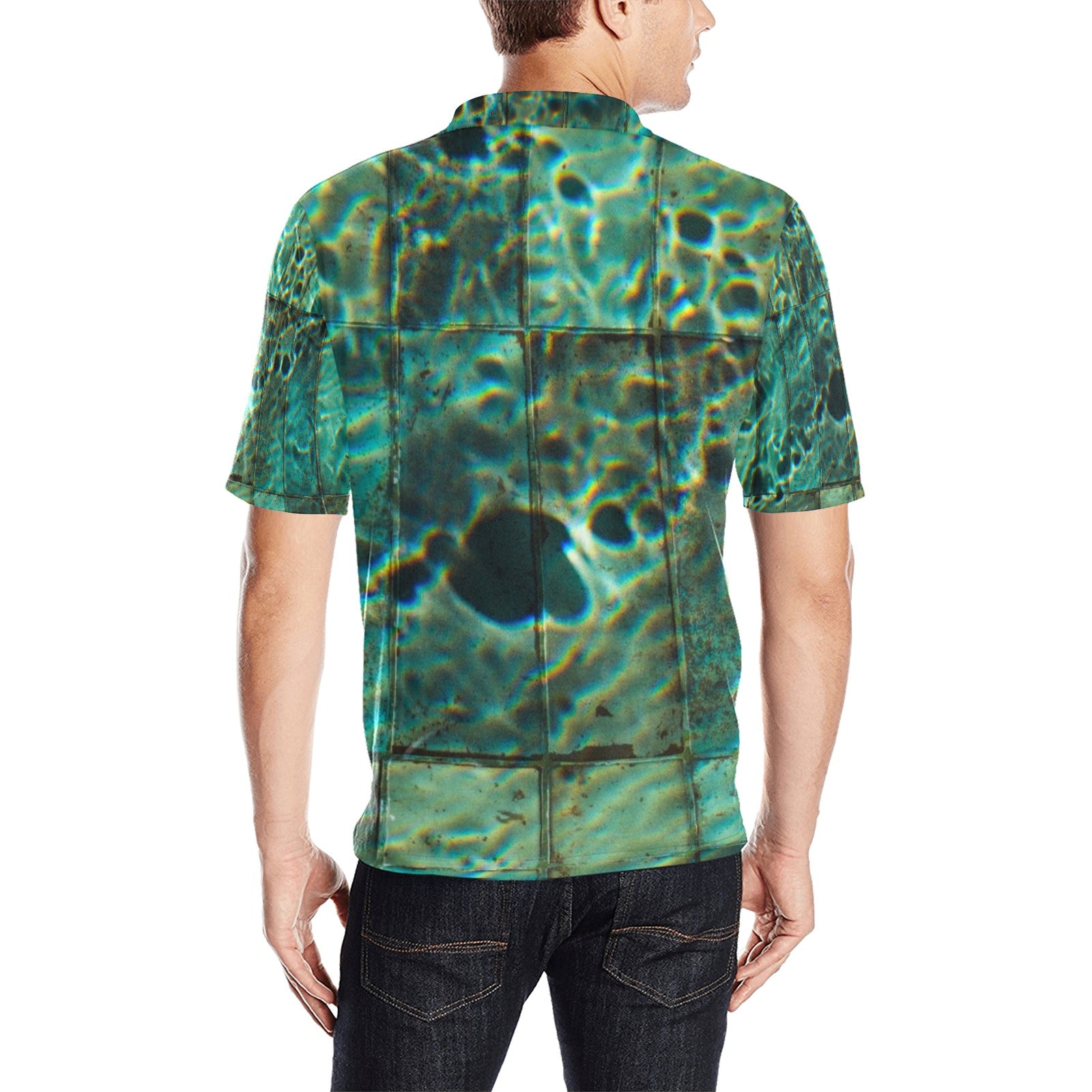 Men's All Over Print Polo Shirt (T55)