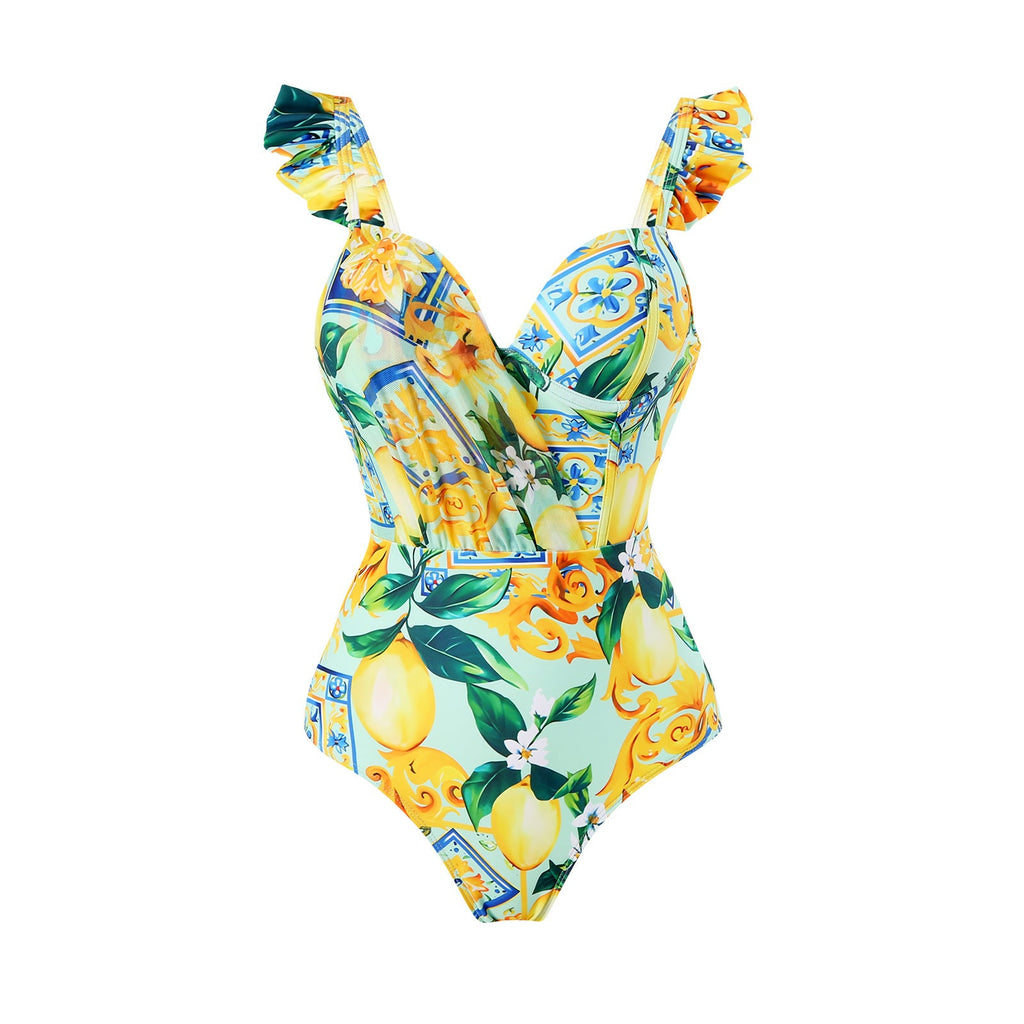 Conjoined conservative fly edge cover belly slimming sexy skirt style swimsuit women's wrapped skirt set