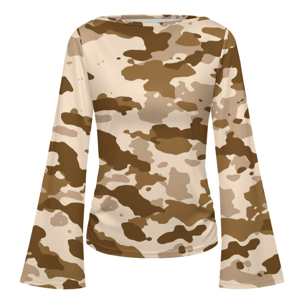 Women's Boat Neck Bell Sleeve T-shirt