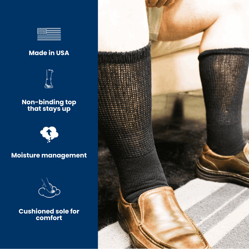 Men's Ultra-Soft Upper Calf Diabetic Socks (4 Pair) - Andersen Mercantile