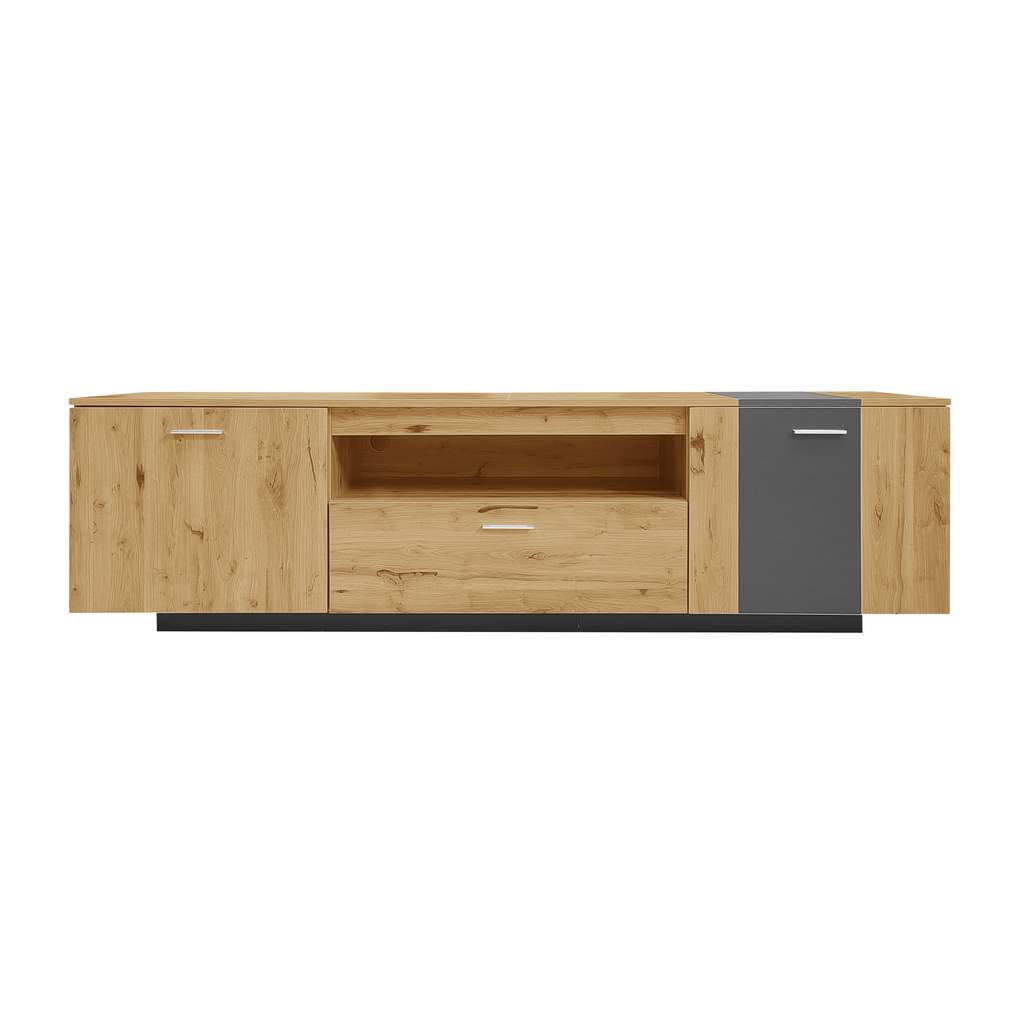 70 inch modern TV stand with 3 cabinets and drawers, entertainment center can accommodate TVs under 80 inches