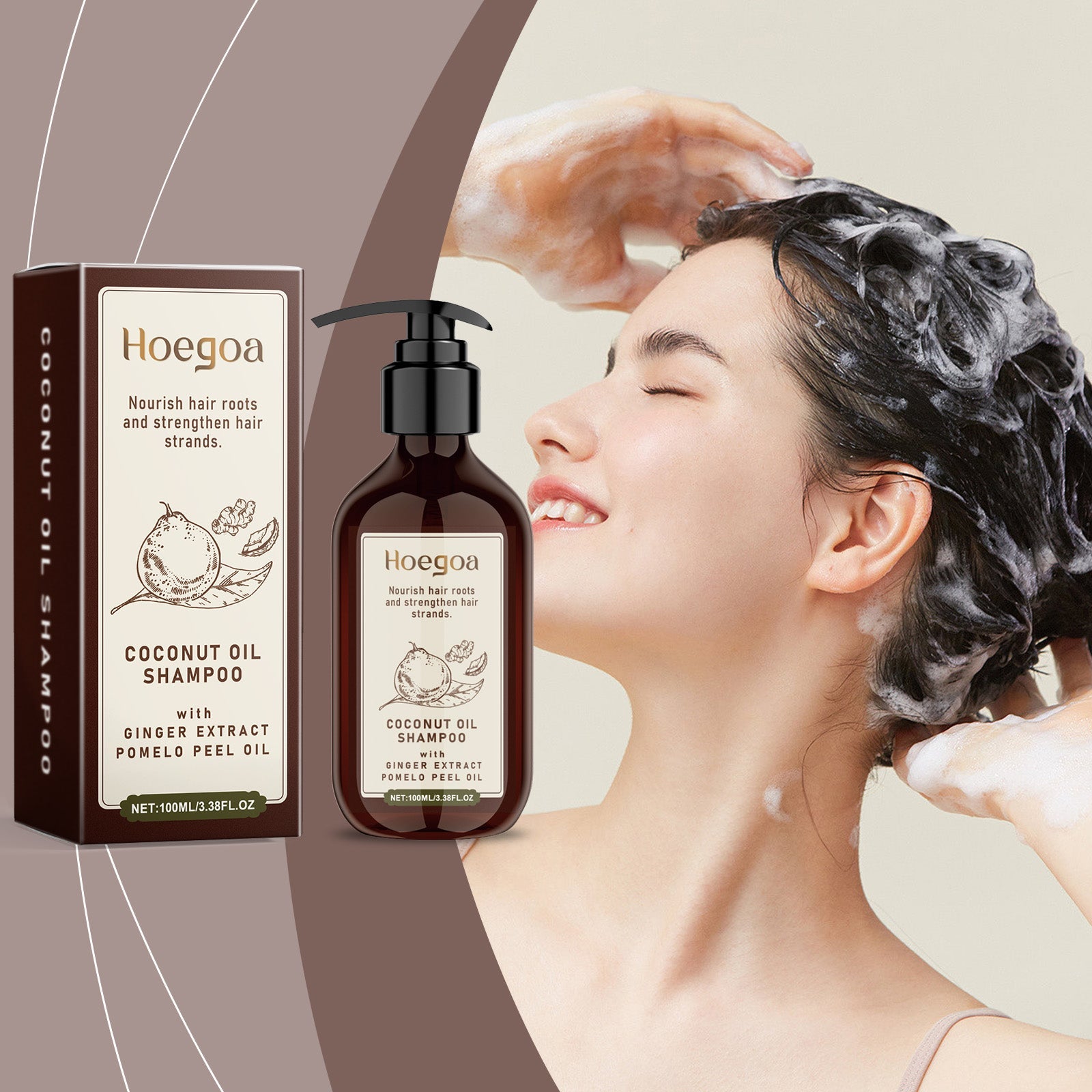 Coconut Oil Shampoo Scalp Cleansing Care Soft Shine Nourishing Hair Follicle Shampoo