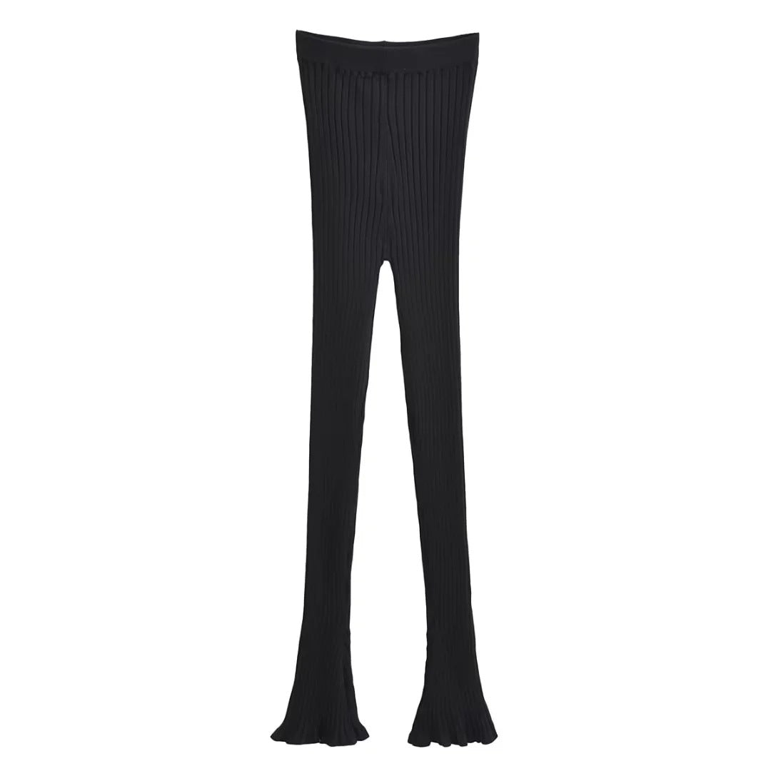 Bell bottom pants, long pants, women's autumn and winter new style, vertical groove strip, slim fit and slimming, floor length pants