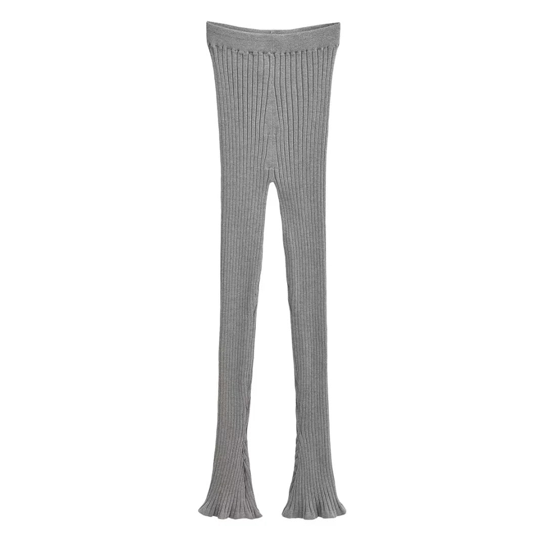 Bell bottom pants, long pants, women's autumn and winter new style, vertical groove strip, slim fit and slimming, floor length pants