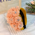 Flower series fashionable wide edge handmade fabric headband headband for women