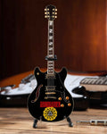 Licensed Soundgarden Logo Signature Chris Cornell Black Hollow Body Mini Guitar