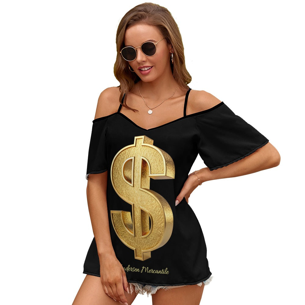 Casual Ladies Off Shoulder Sling Short Sleeve Top