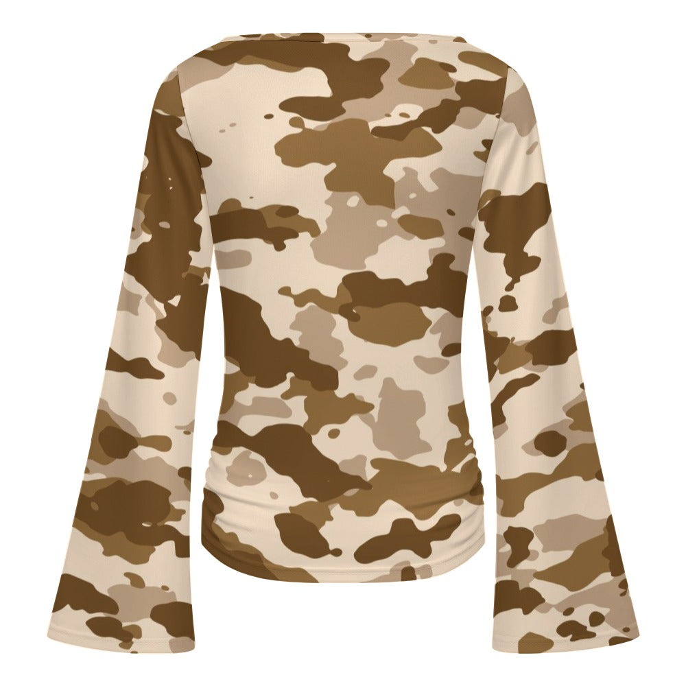 Women's Boat Neck Bell Sleeve T-shirt