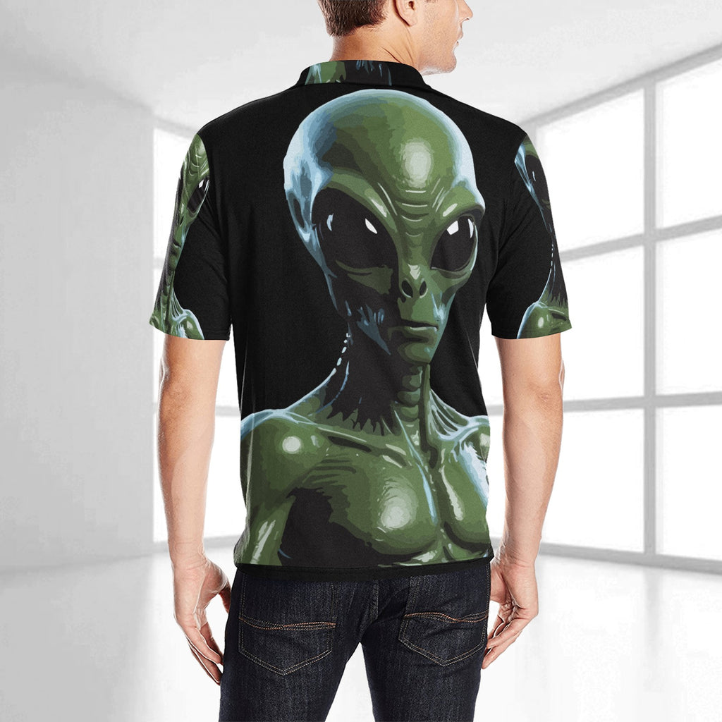 Men's All Over Print Polo Shirt (T55)