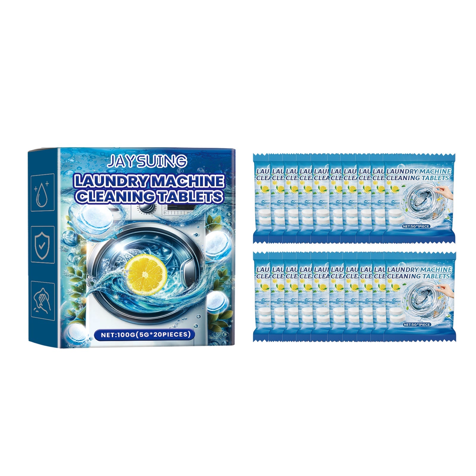 Washing Machine Decontamination Effervescent Tablets, Clean Odors Washing Machine Slot Depth Decontamination Cleaning Tablets