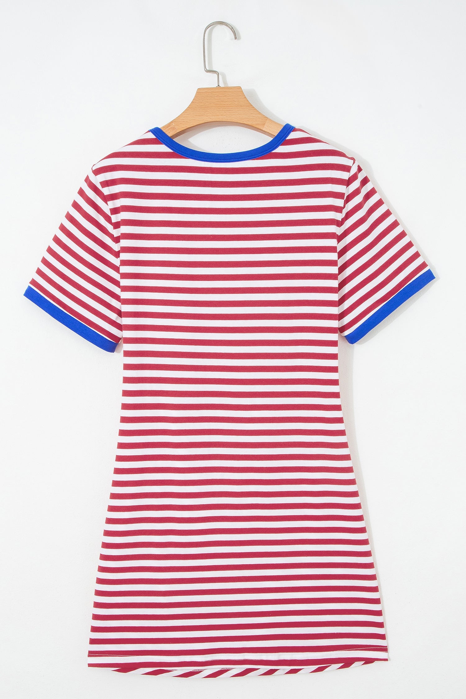 Stripe Contrast Trim Tie Waist Mini Dress
