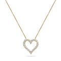 Natural Diamond Straight Heart Outline Pendant in 14K Yellow Gold – 4.02ctw