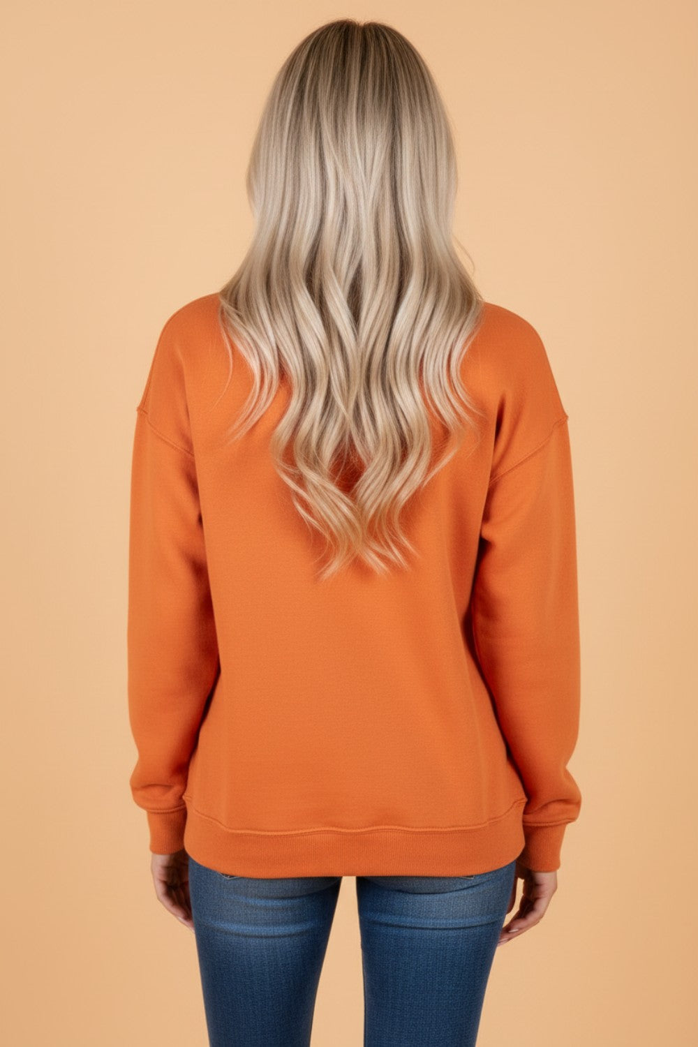 Solid Reversible Mock Neck Oversized Sweatshirt