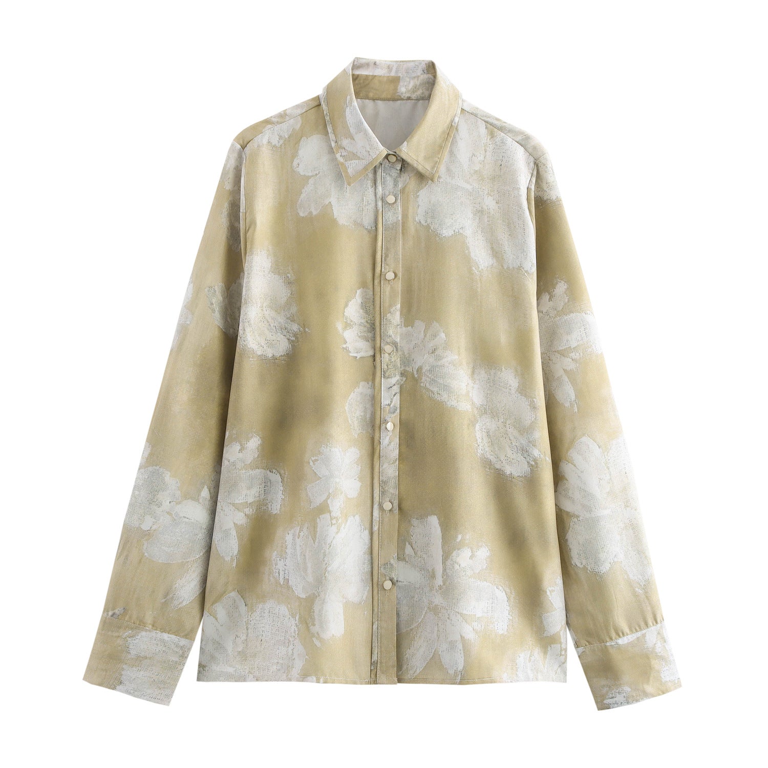 Women's floral print silk textured shirt and pants