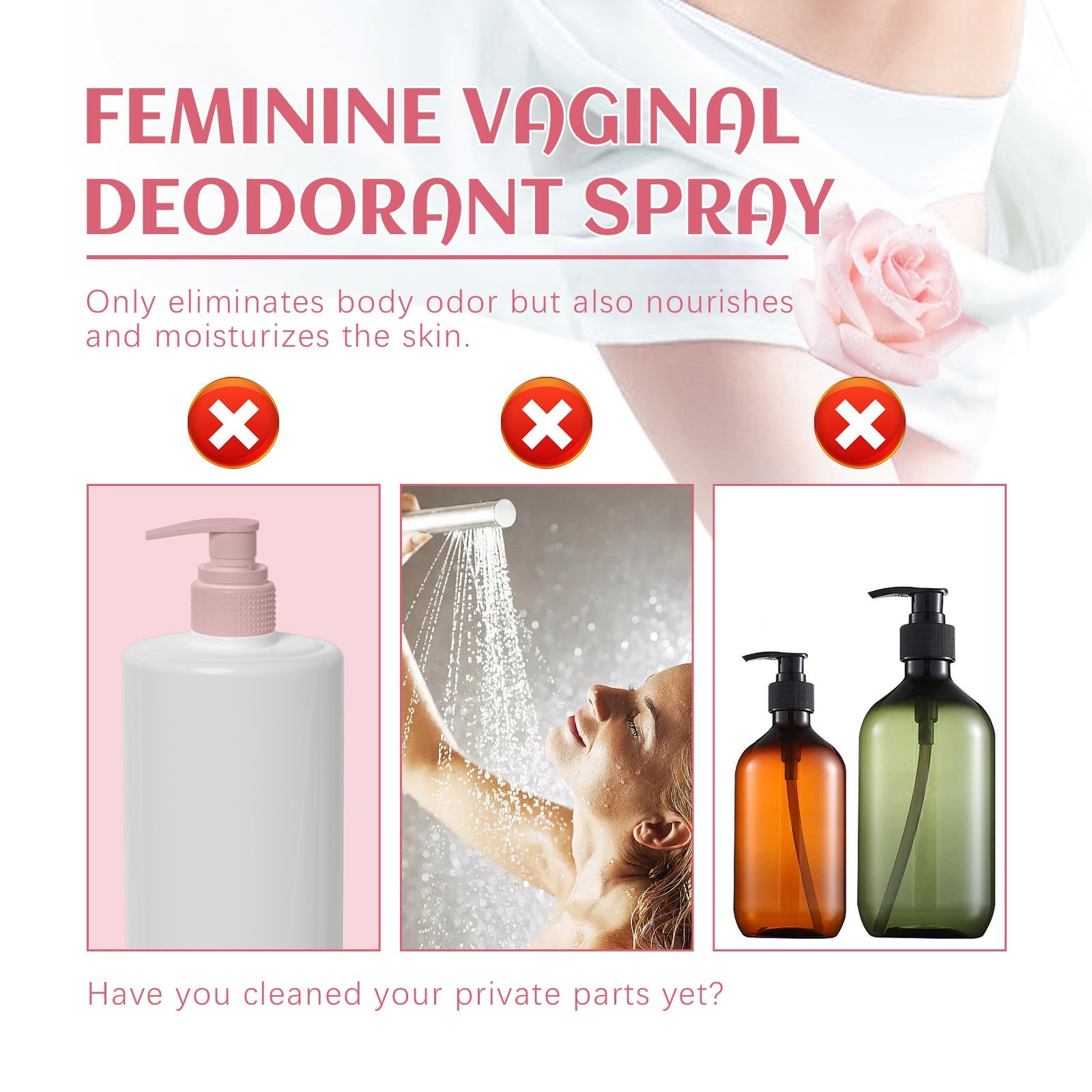 Female Body Care Spray, Relieve Itching Discomfort Gentle Cleaning Odors Body Care