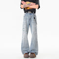 Street Style Lightweight Catwhisker Flared Jeans