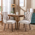 Nikki Collection Modern High-end Tufted Solid Wood Contemporary Velvet Upholstered Dining Chair 2-Pcs SetBeige
