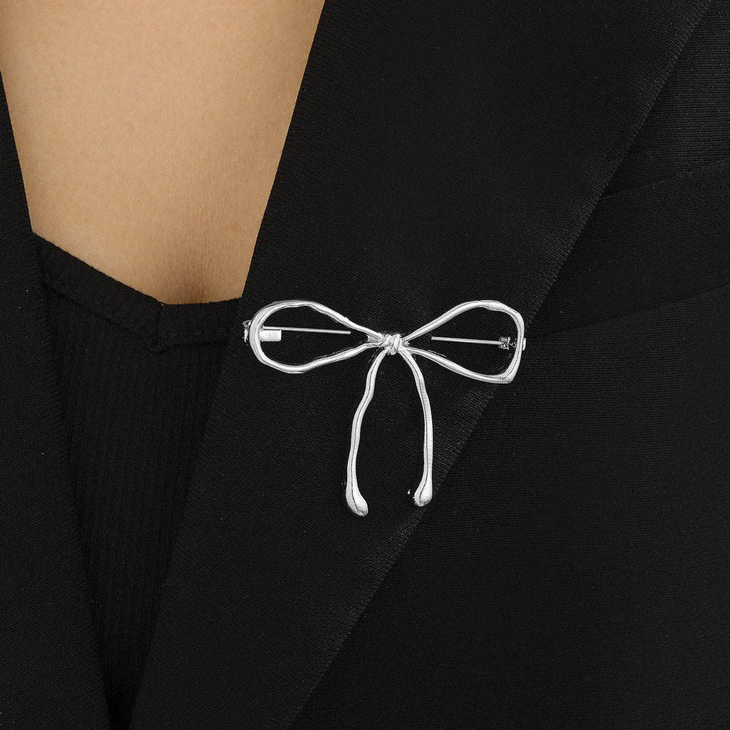 Bow brooch women's decorative brooch cross-border niche lava bow versatile pin accessory