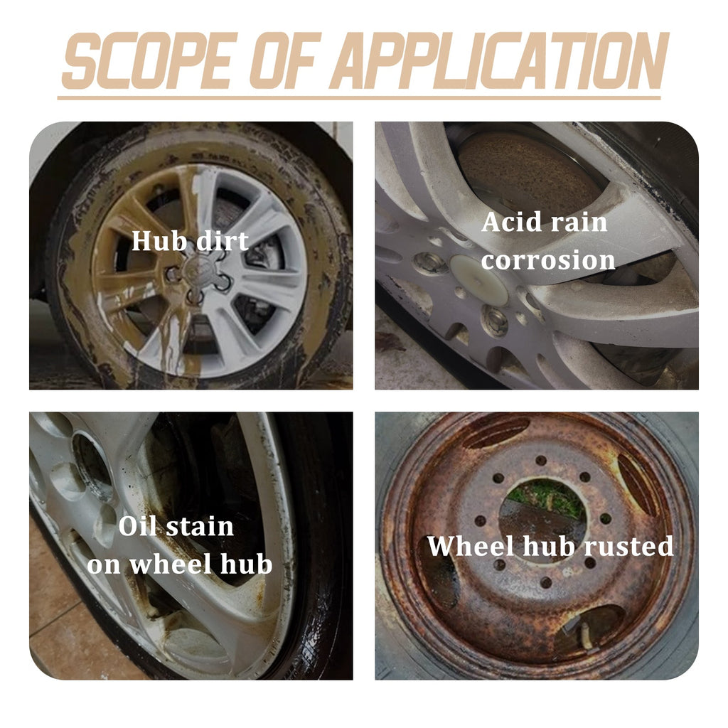 Car Brake Cleaner, Wheel Hub Rim Yellowing Eliminate Abnormal Wheel Noise Cleaning Stains Rust Remover