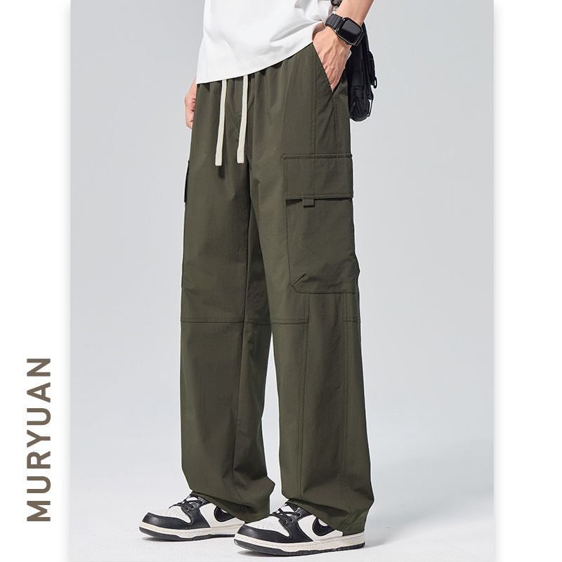 Style Men's Ice Silk Nylon Cargo Pants