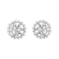 Natural Diamond Round Cluster Earrings in 14K White Gold – 1.60ctw