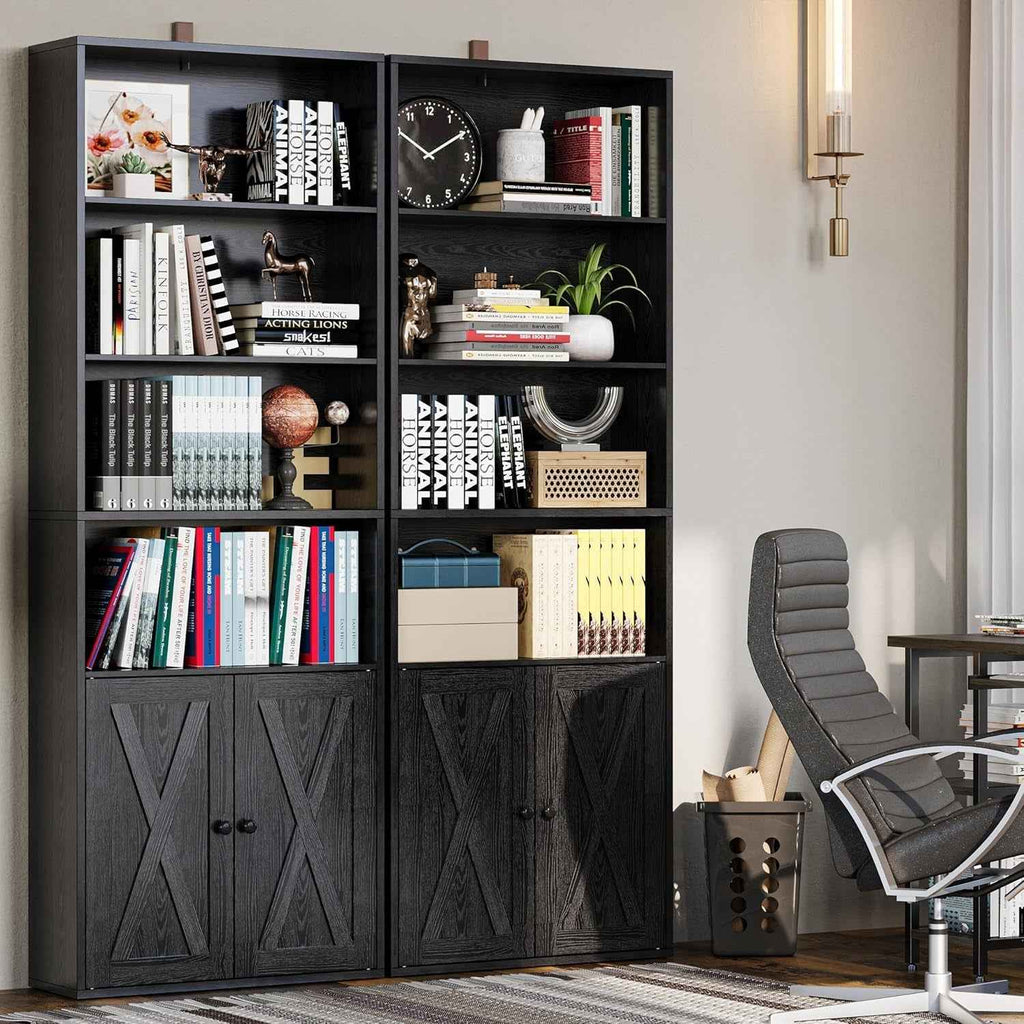 70-Inch Tall Industrial-Grade 6-Shelf Bookcases With Doors