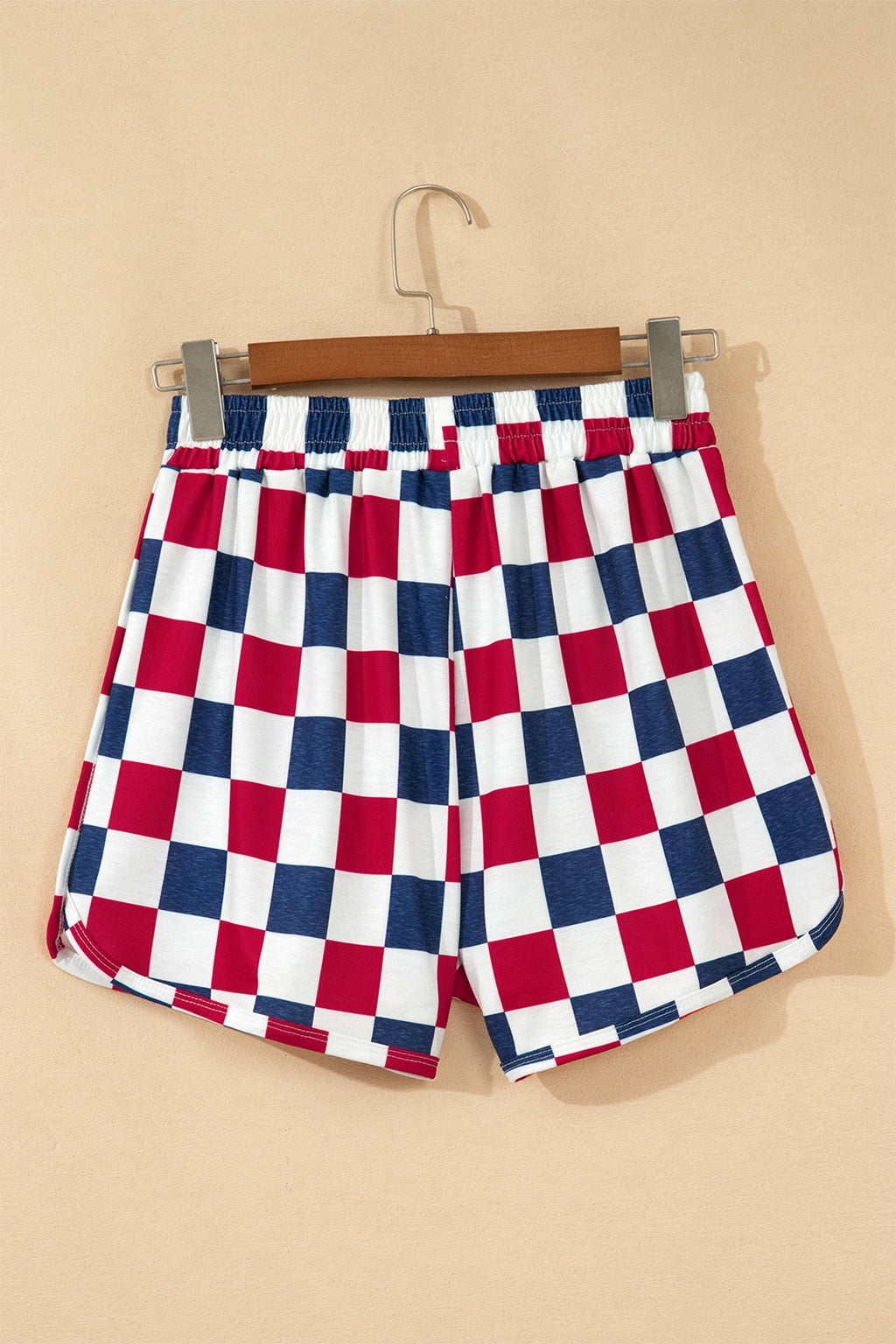 4th of July Checker High Waist Shorts