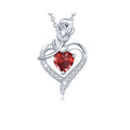 Fashionable Women's Rose Heart Shape Diamond Pendant Necklace Mother's Day Gift