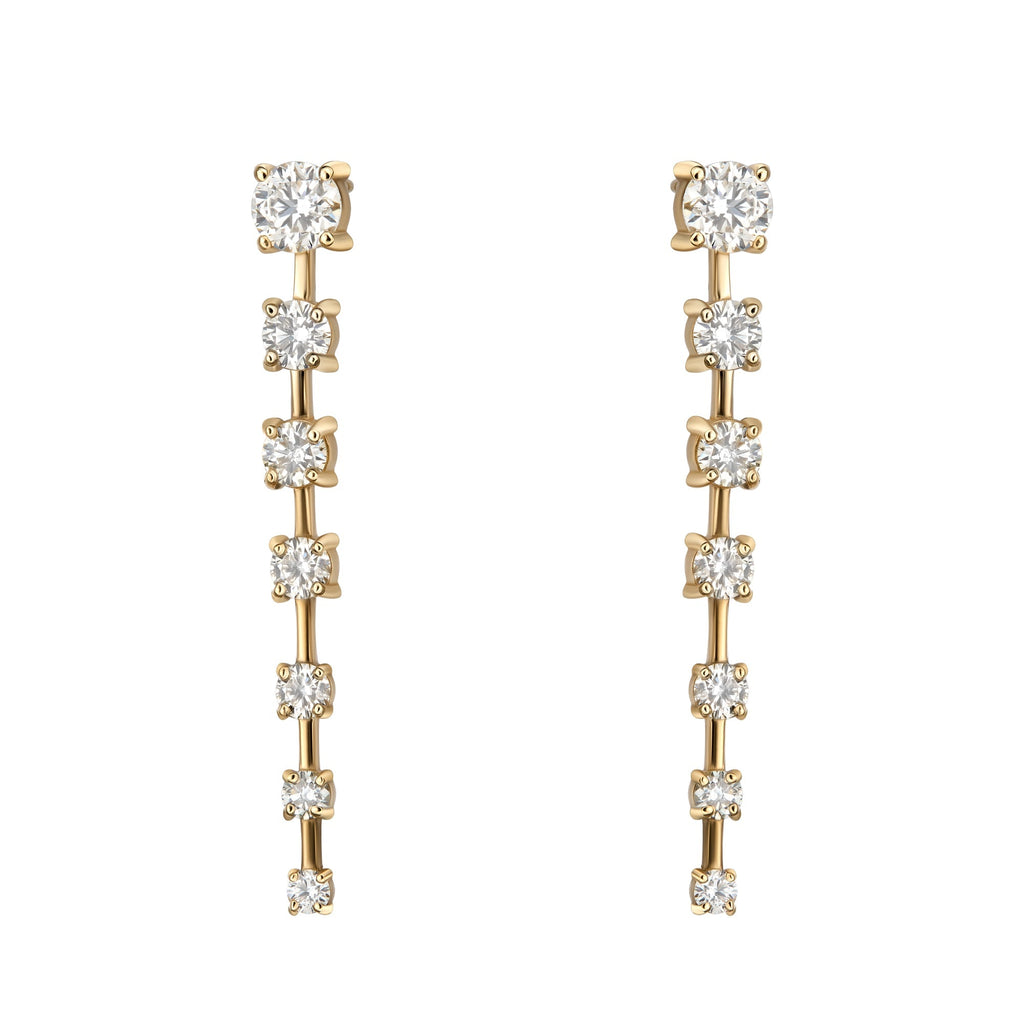 One Line Spaced Graduated Drop Earrings