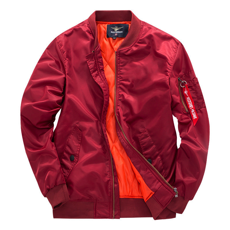 Men's autumn and winter new item plus plus size fat guy sports casual cotton jacket Air Force One MA1 pilot