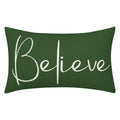 Christmas Decorative Pillowcase 2-piece Set Merry Christmas Sofa Cushion Cover Believe Waist Pillow Cover
