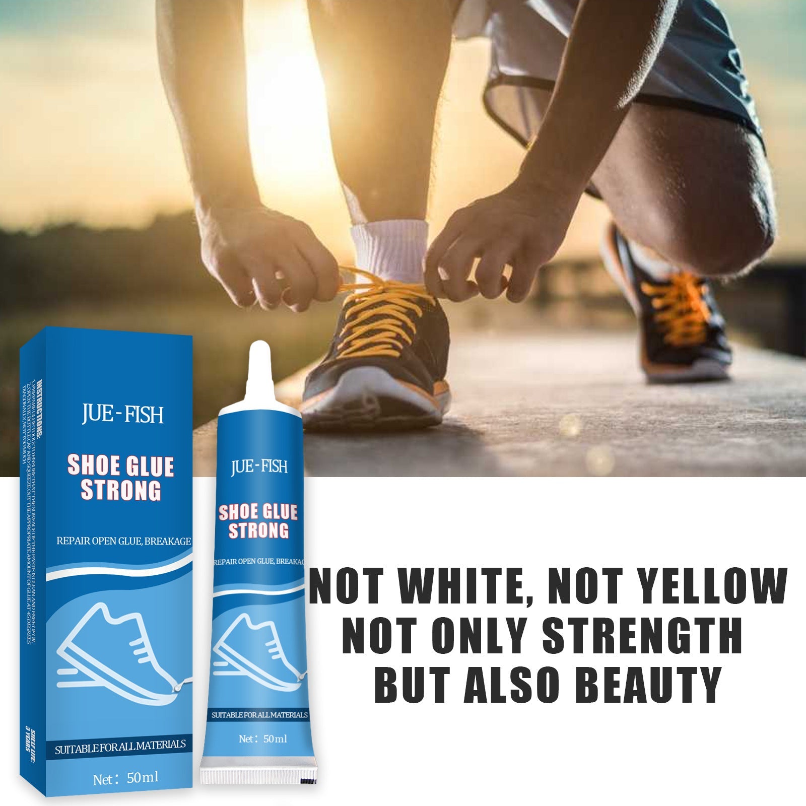 JUE-FISH Strong Shoe Glue Sneakers Leather Shoes Multi-Purpose Waterproof Shoe Repair Leather Shoes Sole Glue Adhesive