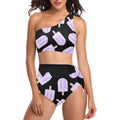 High Waisted One Shoulder Bikini Set (S16)