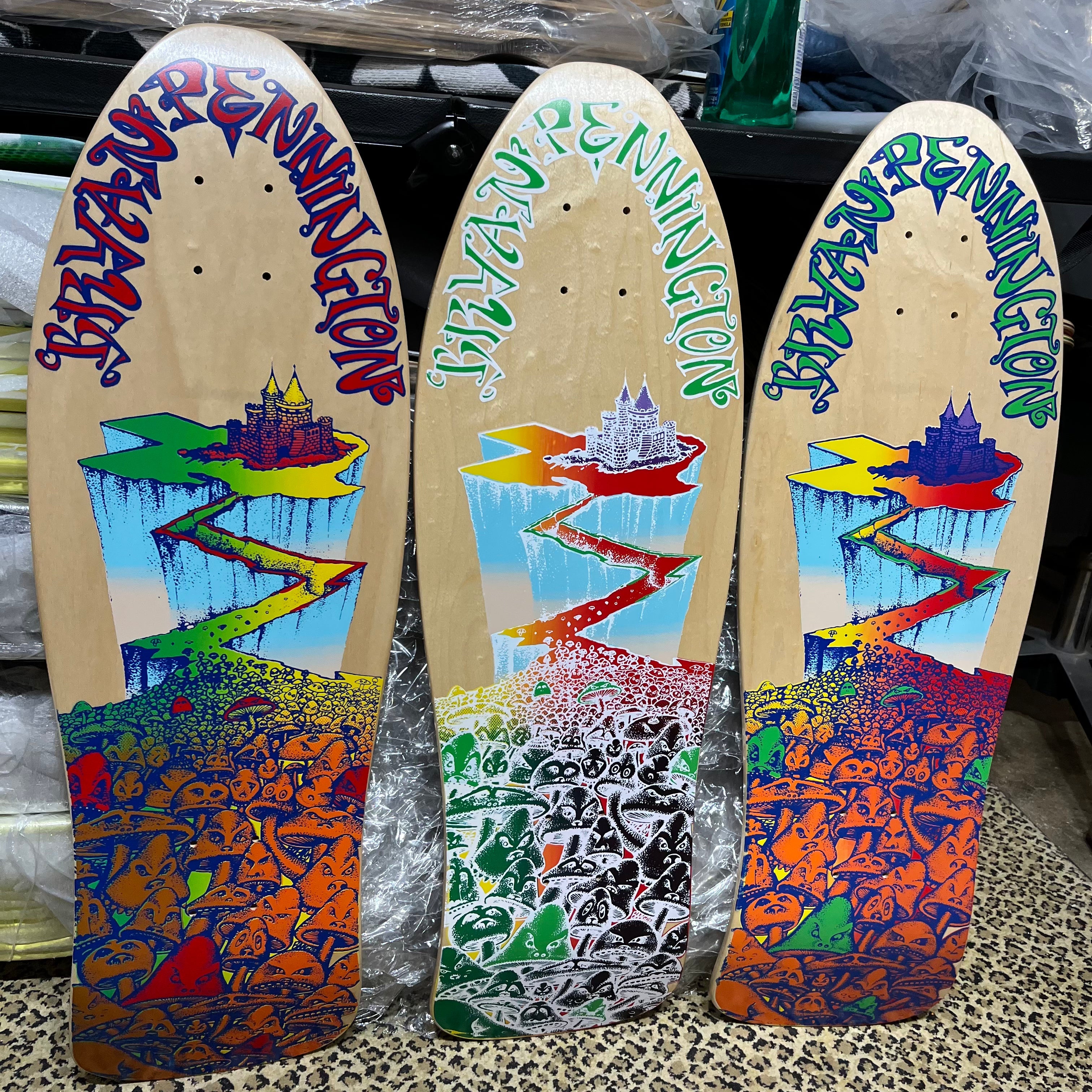 Bryan Pennington Marching Mushrooms "Rider" 9.5”x30” BBC Deck (PRE-ORDER, NOVEMBER)