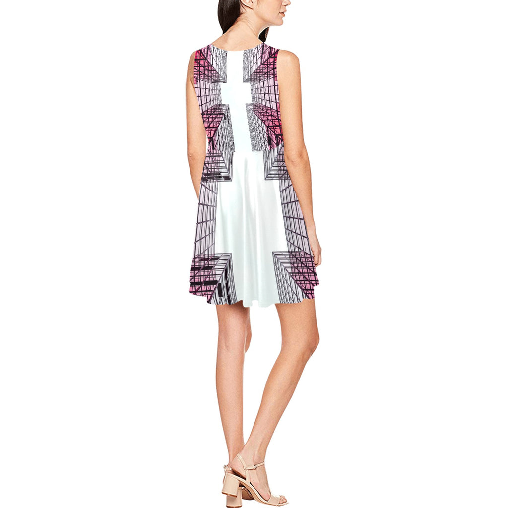 Women's Sleeveless Skater Dress (Model D19)