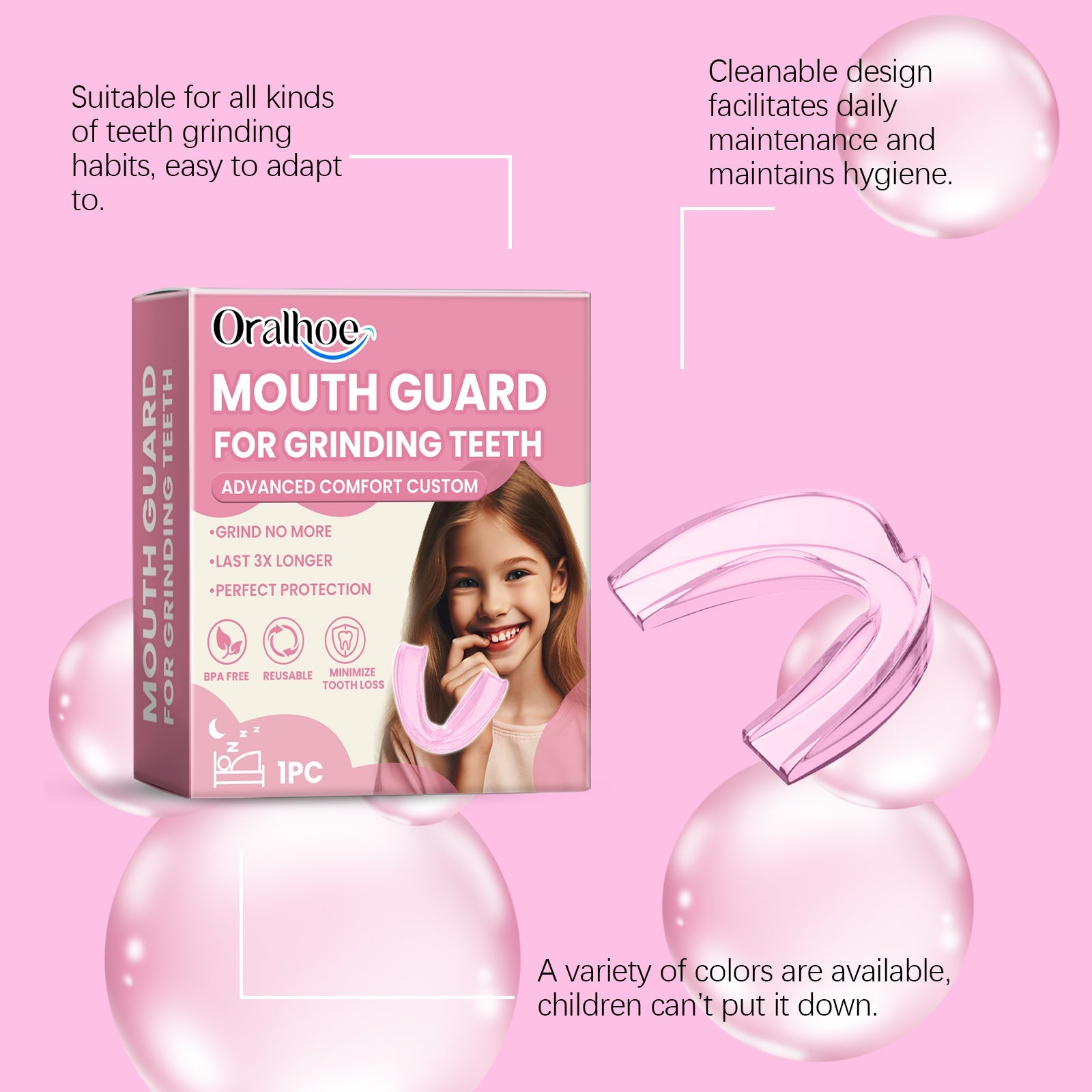 Children's Molar Mouthguard At Night Sleep Anti-Bite Molar Mouthguard Protects Children's Teeth