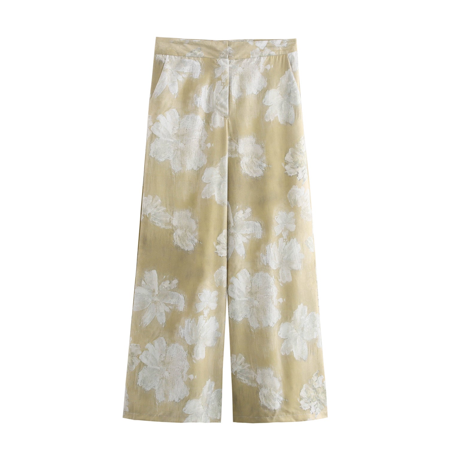 Women's floral print silk textured shirt and pants