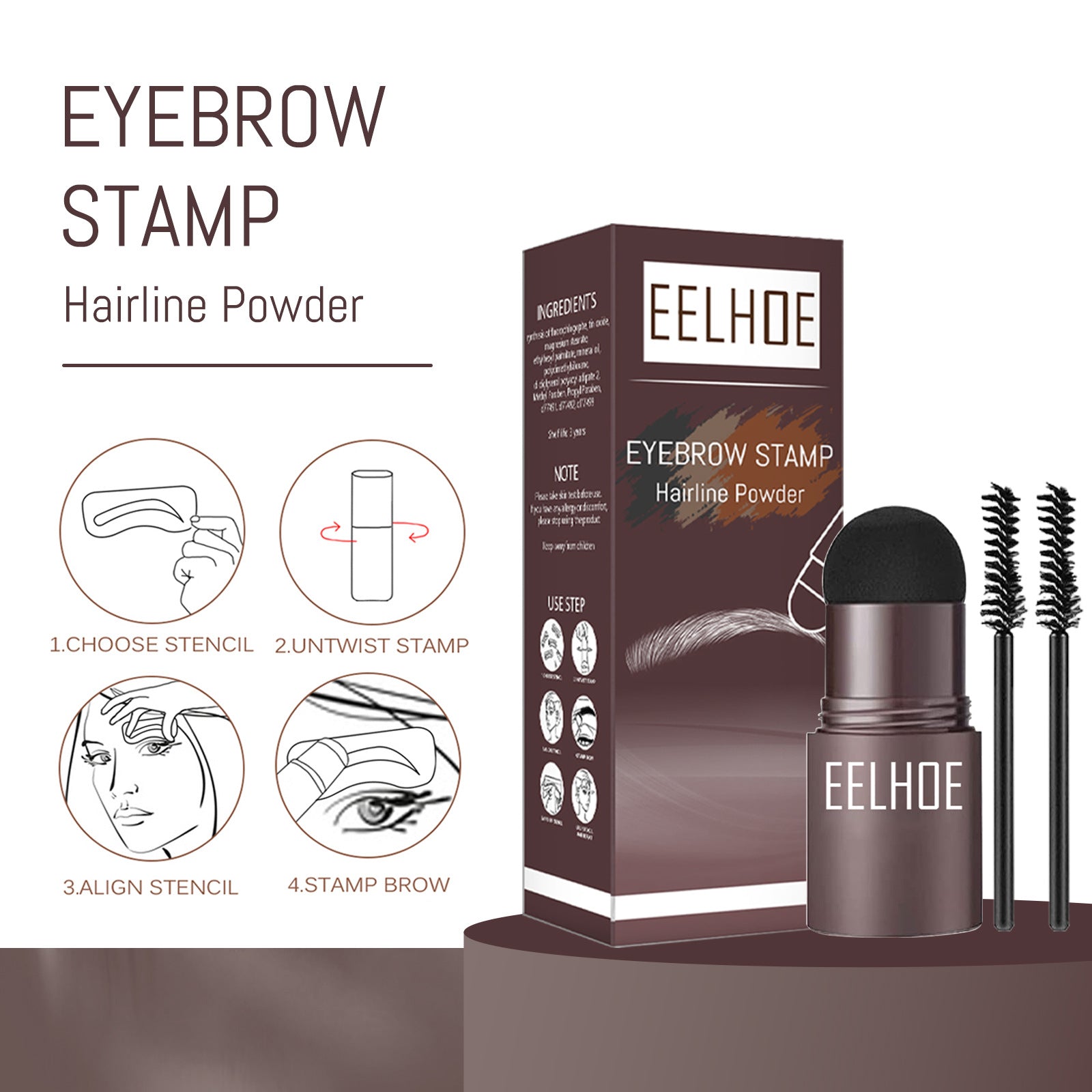 Eyebrow Print Mold Thrush, Lazy Eyebrows Fill Makeup Eyebrow Cake Waterproof Hairline Powder