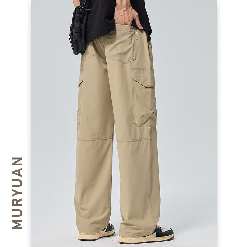 Style Men's Ice Silk Nylon Cargo Pants