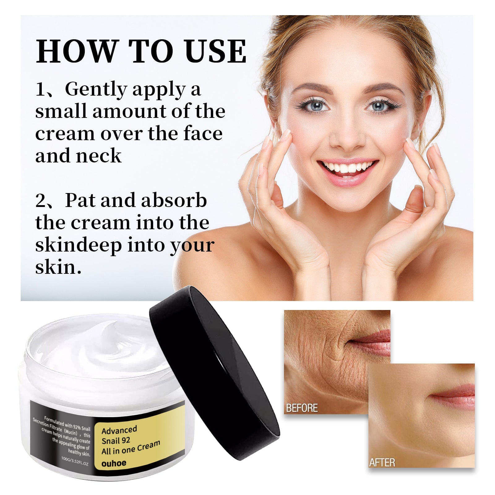 Snail Cream Gentle, Nourishing, Hydrating And Firming Facial Skin Moisturizing Care Essence
